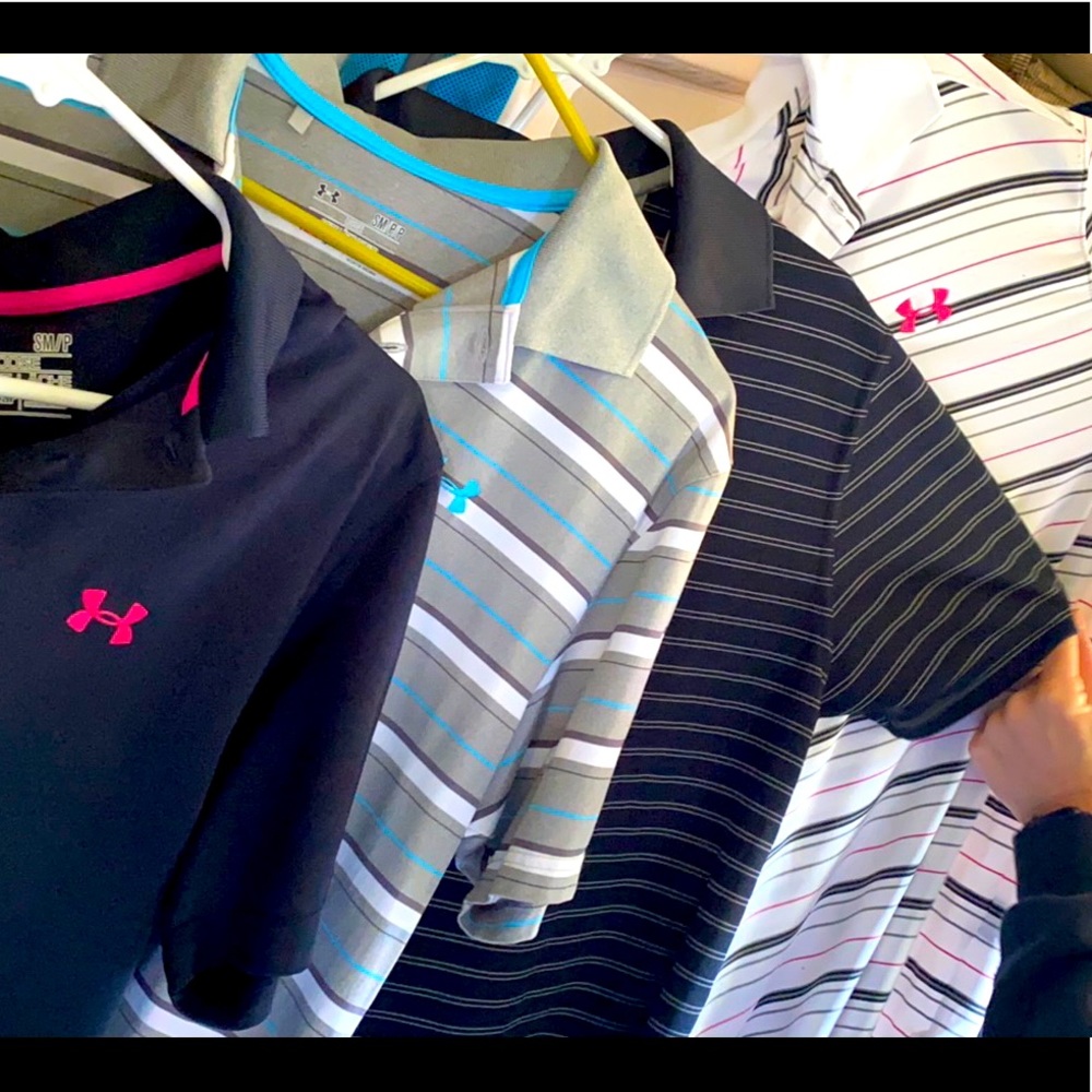 Under Armour mens golf shirts LOT 4 heat gear